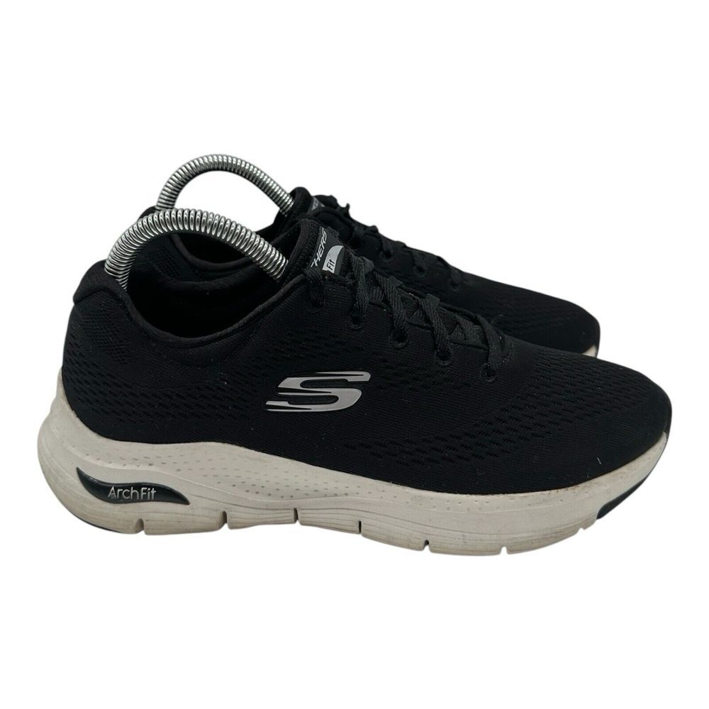 Skechers Arch Fit Big Appeal Shoes‎ Womens 8 Black White Sneakers Lace Up 149057